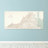 バージニア州の地形図(1928) キャンバスプリント (インサイチュ (ウッドフロア))