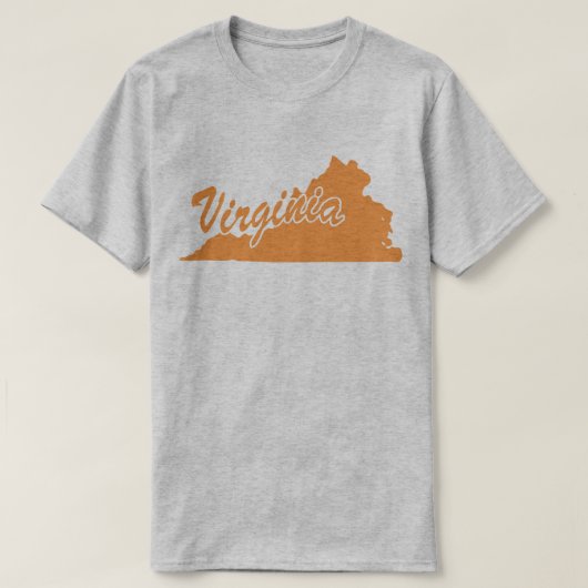 バージニア州の形Tシャツ Tシャツ (デザイン正面)