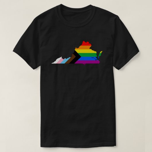 バージニア州の誇りLGBTQプログレスプライド Tシャツ (デザイン正面)