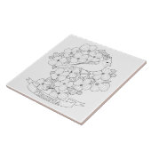 バージニア州の鳥と花の着色ページ タイル (側面)