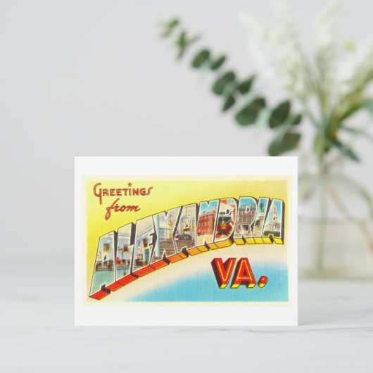 バージニア州アレクサンドリアからのヴィンテージの挨拶 ポストカード (スタンド正面)