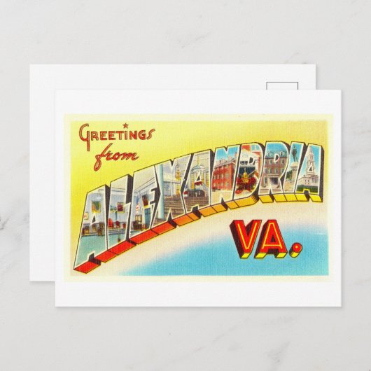 バージニア州アレクサンドリアからのヴィンテージの挨拶 ポストカード (正面/裏面)