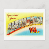 バージニア州アレクサンドリアからのヴィンテージの挨拶 ポストカード (正面)