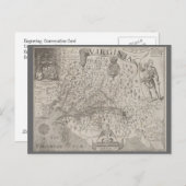 バージニア州コロニーアンティークマップ(Capt. John Smith) ポストカード (正面/裏面)