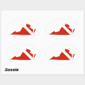 バージニア州ダイブ国旗 楕円形シール (シート)