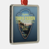 バージニア州トリプルクラウン（矢印） メタルオーナメント (右)