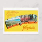 バージニア州ノーフォークからのヴィンテージの挨拶 ポストカード (正面)