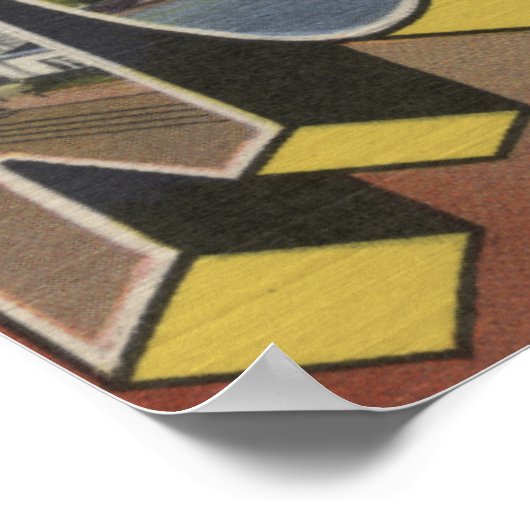 バージニア州ノーフォーク – 大きな文字のシーン ポスター (角)