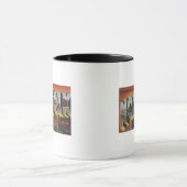 バージニア州ノーフォーク – 大きな文字のシーン マグカップ (中央)