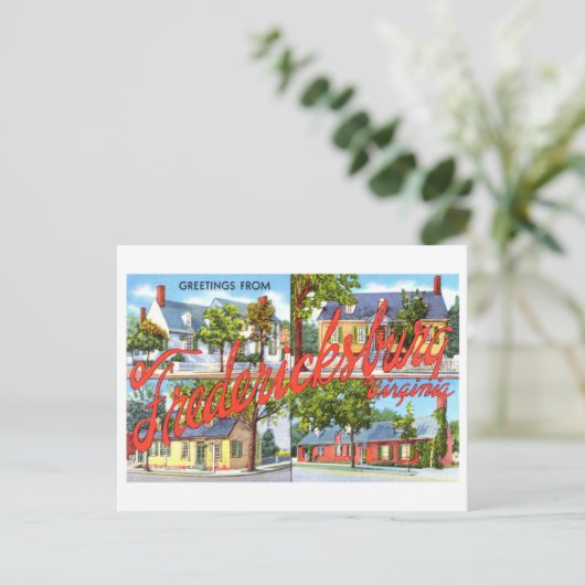 バージニア州フレデリックスバーグからのヴィンテージ挨拶 ポストカード (スタンド正面)