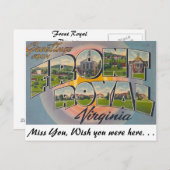 バージニア州フロントロイヤルよりごあいさつ ポストカード (正面/裏面)