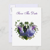 バージニア州ブルーベルズワイルドフラワー – 日付を保存 案内ポストカード (正面/裏面)