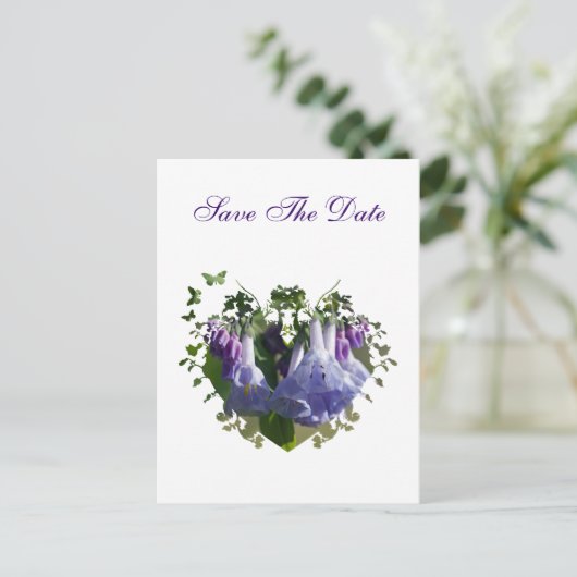 バージニア州ブルーベルズワイルドフラワー – 日付を保存 案内ポストカード (スタンド正面)