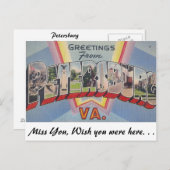 バージニア州ペテルブルクからのご挨拶 ポストカード (正面/裏面)