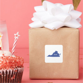 バージニア州ホームシルエット州マップ スクエアシール