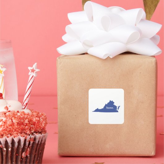 バージニア州ホームシルエット州マップ スクエアシール (パーティー)