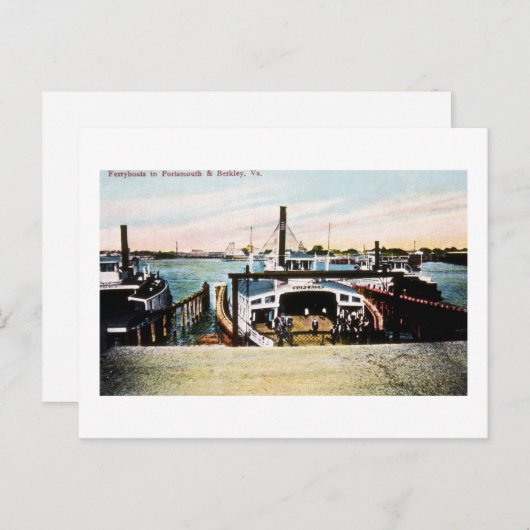 バージニア州ポーツマス & バークレーへのフェリー ポストカード (正面/裏面)