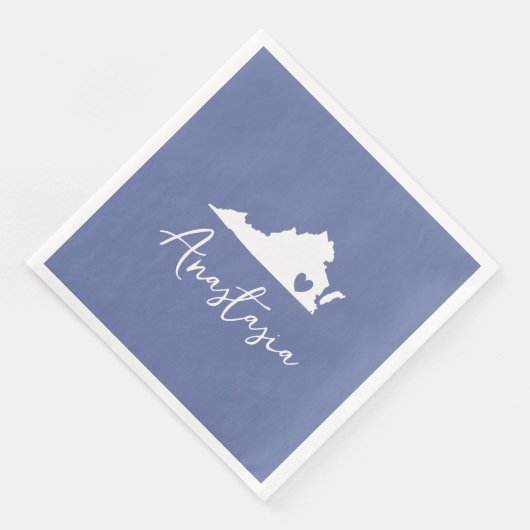 バージニア州マップのカスタマイズ可能な名前 (コーナー)