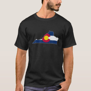 バージニア州マップCOLORADO COフラグルーツメンズウーム Tシャツ