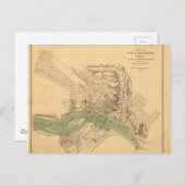 バージニア州リッチモンドの町の地図（1858年～1864年） ポストカード (正面/裏面)