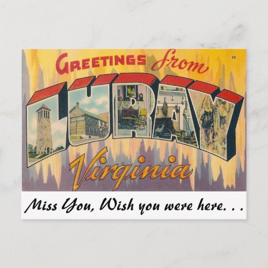 バージニア州ルレーからの挨拶 ポストカード (正面)