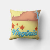 バージニア州レトロトラベルポスターマップ クッション (裏面)