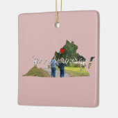 バージニア州写真の挿入と町の名前 セラミックオーナメント (左)