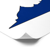 バージニア州旗の地図 ポスター (角)