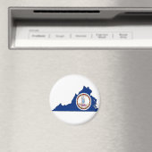 バージニア州旗の地図 マグネット (インサイチュ (食洗機))