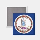 バージニア州旗を持つマグネット州 – 米国 マグネット (正面/裏面)