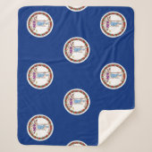 バージニア州旗を持つ愛国心シェルパ毛布 シェルパブランケット (正面)