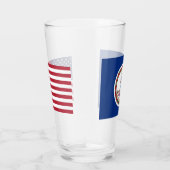 バージニア州旗を持つ愛国的なガラス杯 タンブラーグラス (右)