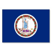 バージニア州旗を持つ愛国的なテーブルカード テーブルナンバー (正面)