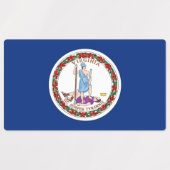 バージニア州旗を持つ愛国的なラベル州 ラベル (デザイン1)