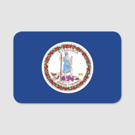 バージニア州旗を持つ愛国的な名前タグ 名札