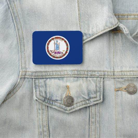 バージニア州旗を持つ愛国的な名前タグ 名札 (インサイチュ)