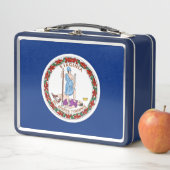 バージニア州旗を持つ金属製ステンレスランチボックス メタルランチボックス (インサイチュ)