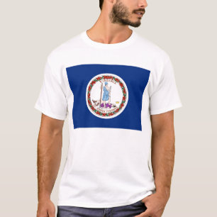 バージニア州旗を持つTシャツUSA州 Tシャツ