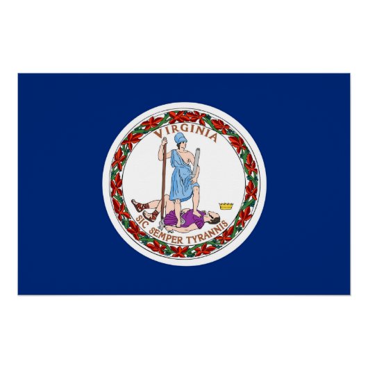 バージニア州旗を掲げた愛国的ポスター ポスター (正面)