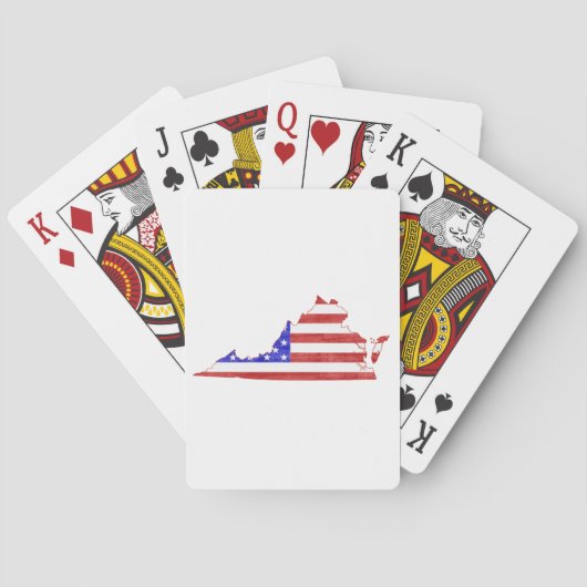 バージニア州旗シルエット州マップ トランプ (裏面)