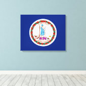 バージニア州旗デザイン キャンバスプリント (インサイチュ (ウッドフロア))