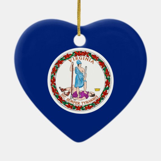 バージニア州旗デザイン セラミックオーナメント (裏面)