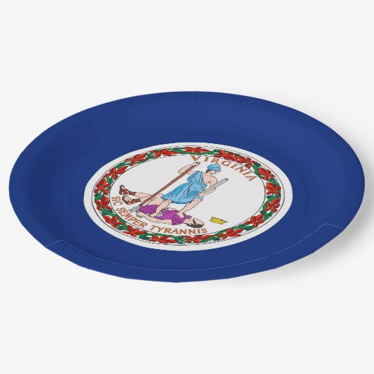 バージニア州旗デザイン ペーパープレート (アングル)