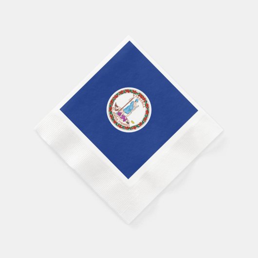 バージニア州旗デザイン 縁ありカクテルナプキン (角)