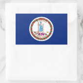 バージニア州旗デザイン 長方形シール (バッグ)