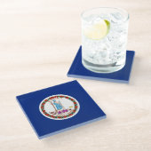 バージニア州旗デザインDecor ガラスコースター (アングル)