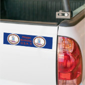 バージニア州旗ハッピーバースデーUSA! バンパーステッカー (トラック上)