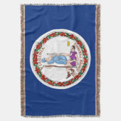 バージニア州旗プリント愛国心 スローブランケット (正面縦)