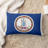 バージニア州旗プリント愛国心 ランバークッション (ブランケット)