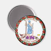 バージニア州旗統一された印アメリカ国 マグネット (正面/裏面)